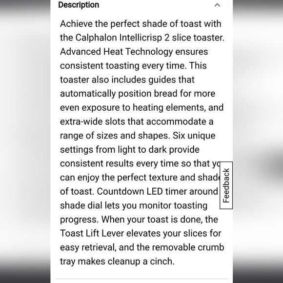 Calphalon Intellicrisp 2-Sluce Toaster - Picture 5 of 9